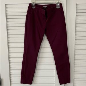 Express Slim Dress Pants in Burgundy